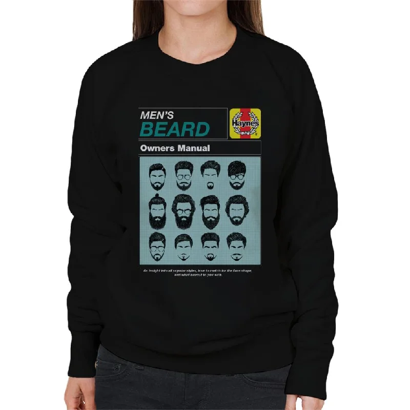 Haynes Mens Beard Owner Manual Women's Sweatshirt Hoodie with Hem Patch Decorative Personalized Haynes Mens Beard Owner Manual Women's Sweatshirt Hoodie with Hem Patch Decorative Personalized