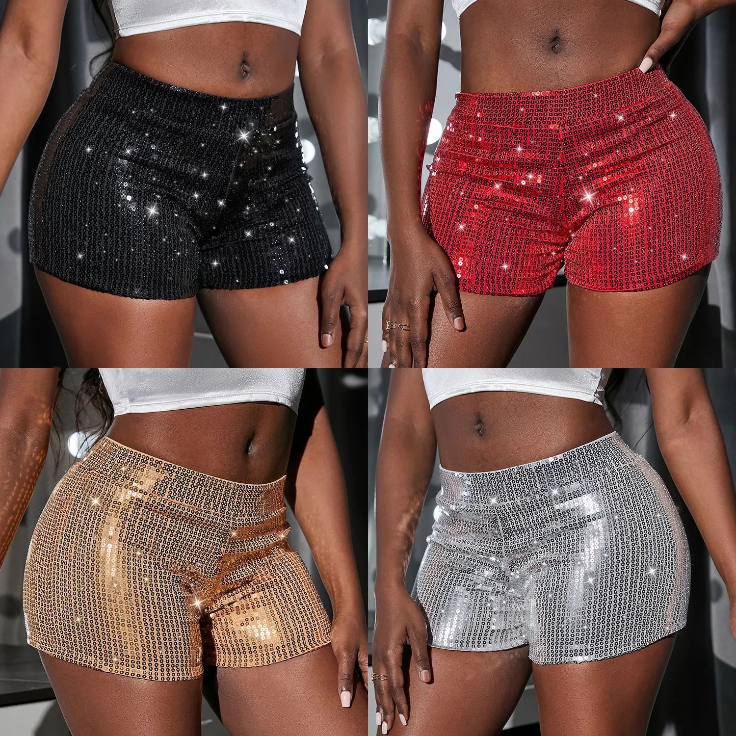 High waist shorts hot pants since elastic sequins bead piece clothing performance increase Chic Slim Fit Pants High waist shorts hot pants since elastic sequins bead piece clothing performance increase Chic Slim Fit Pants
