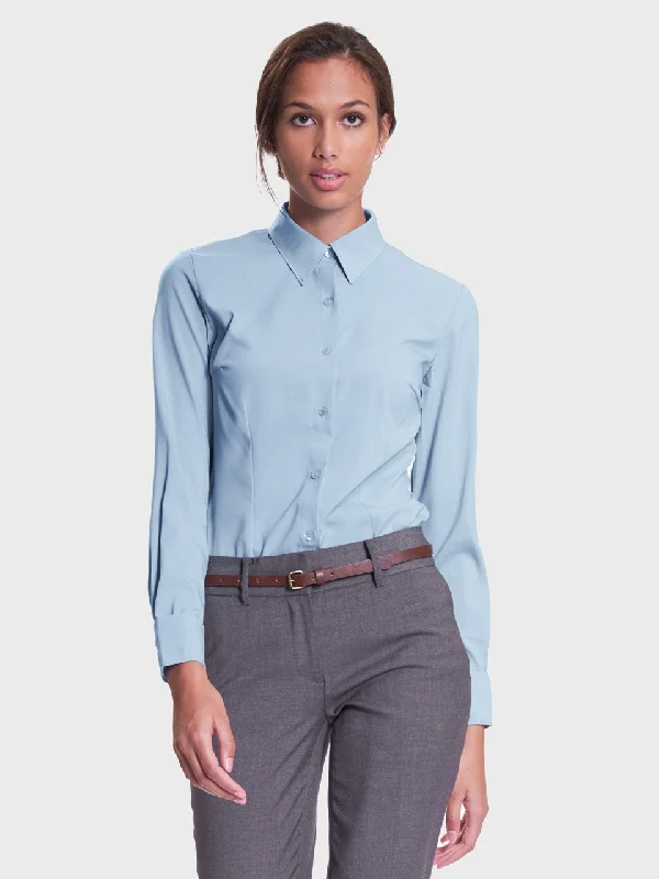 Ladies' Classic Blouse - Ice Blue Chic Sleeveless Blouse