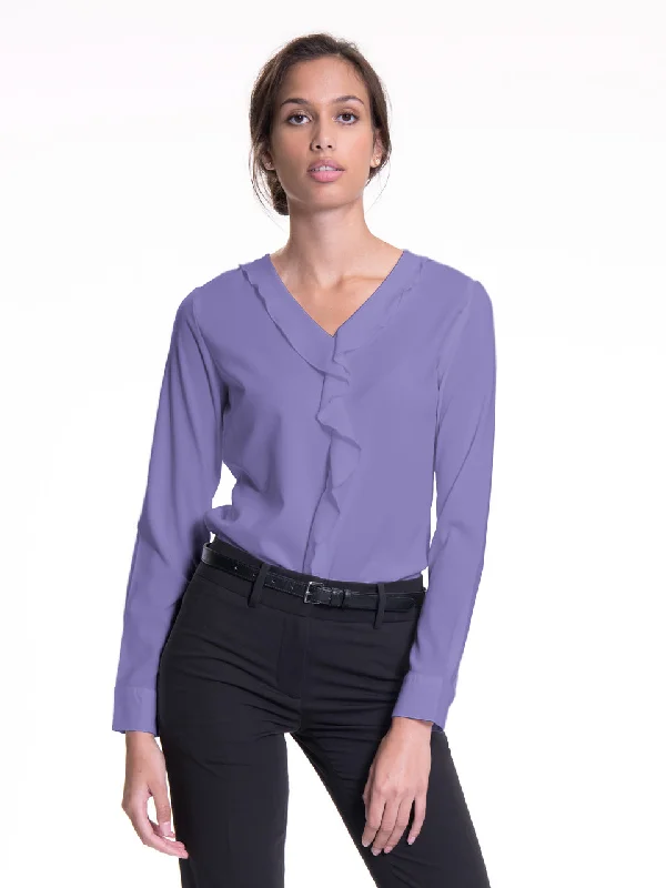 Ladies' Charlotte Blouse - Lavender Wrap Front Blouse