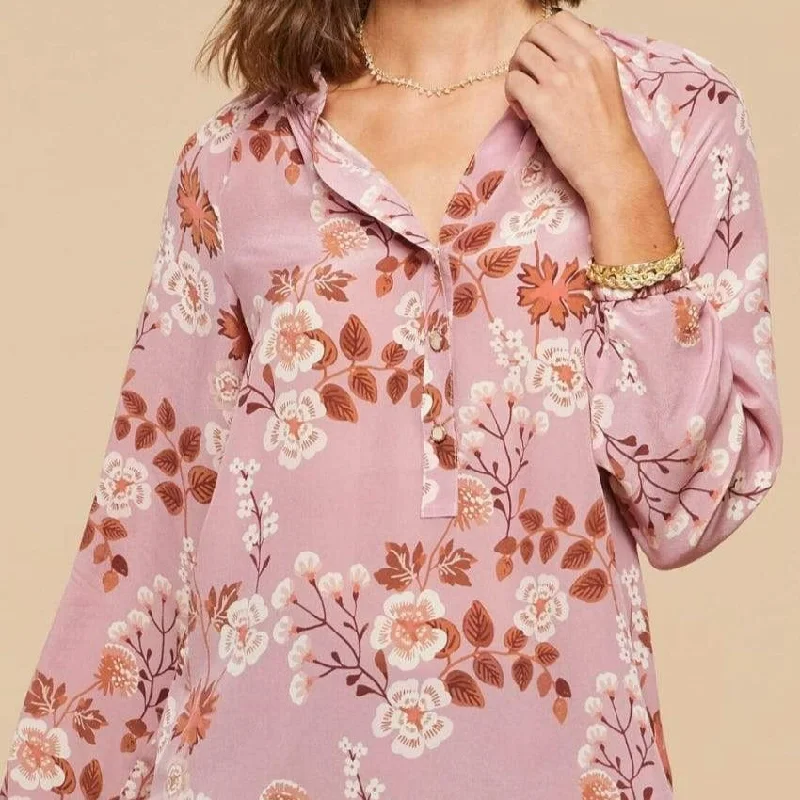 Cora Silk Blouse - Lucas Theater Wildflower Mauve Sleeveless Summer Blouse