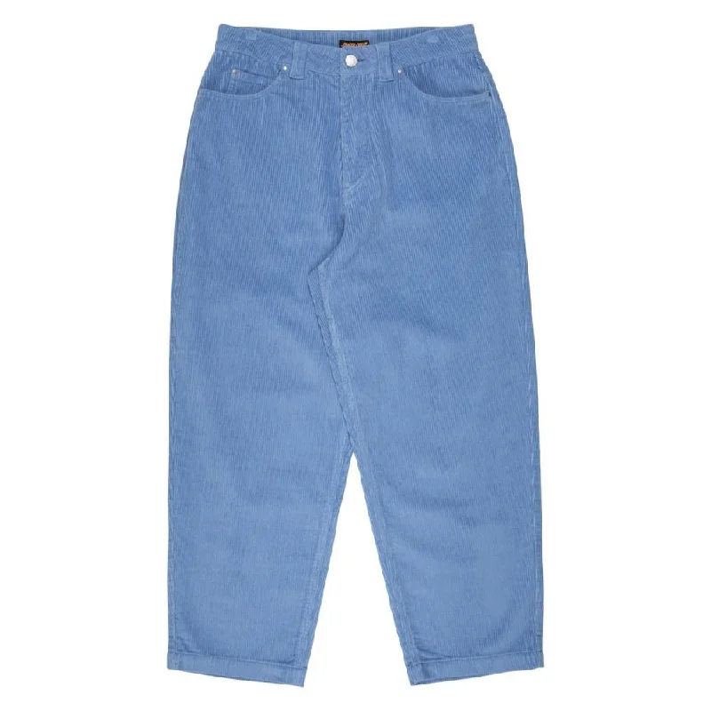 Santa Cruz Pant Big Pants - Crystal Blue Cord Trendy Wide-Legged Trousers