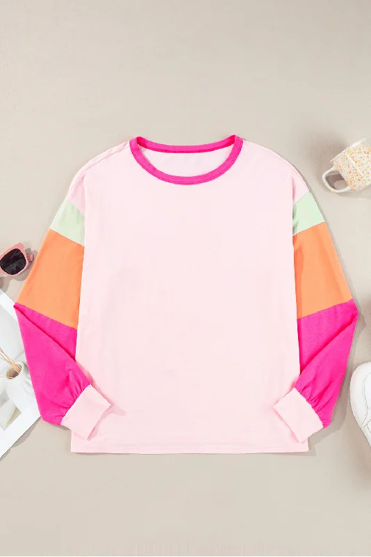 Casual Multicolor Long Sleeve Blouse Feminine Tie Blouse