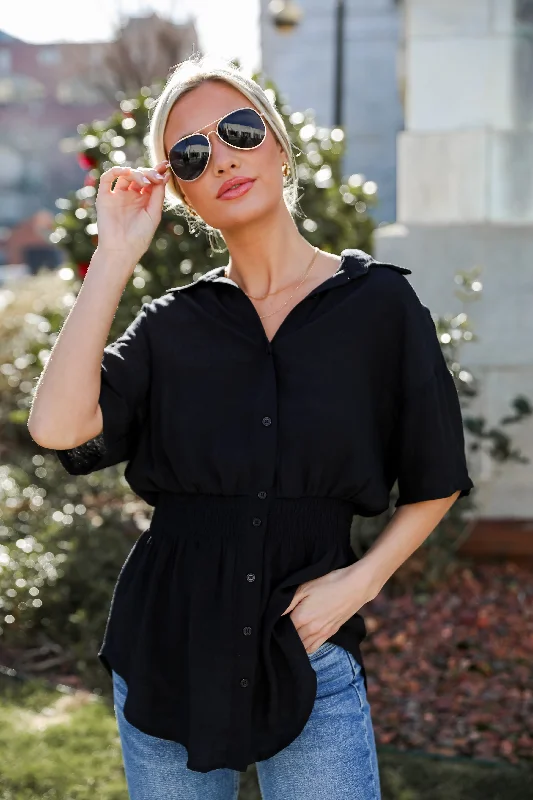 FINAL SALE - Dakota Peplum Blouse - DU DEAL Double-Layered Blouse