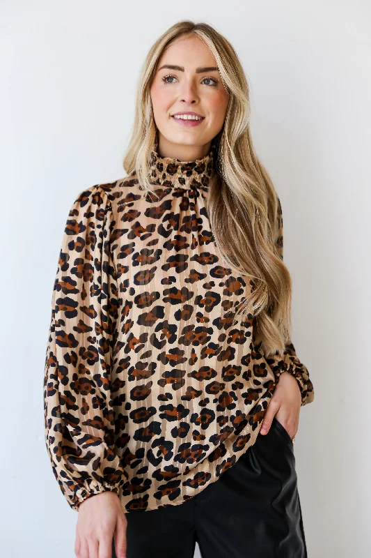 FINAL SALE - Feeling Wild Leopard Blouse Backless Summer Blouse