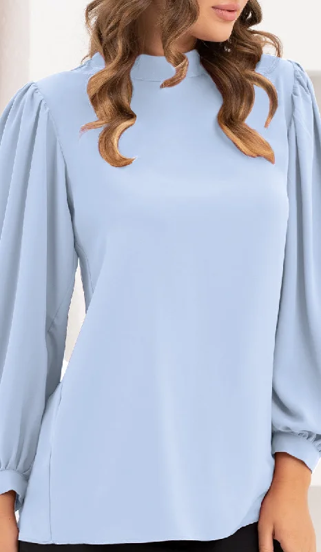 Nariman Essential Everyday Blouse - Powder Blue - Final Sale Elegant Silk Blouse