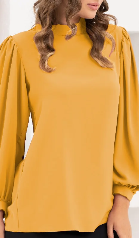 Nariman Essential Everyday Blouse - Saffron - Final Sale Double-Layered Blouse