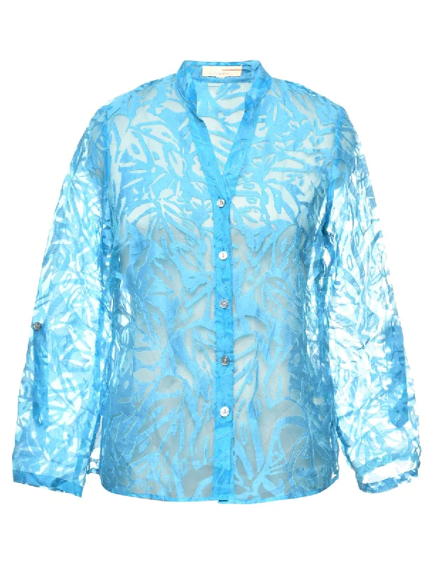 Sheer Blouse - M Side Tie Blouse