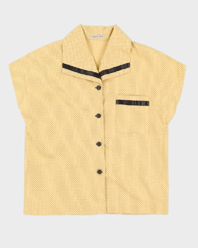 Yellow Polka Dots Patterned Blouse - S Smart Casual Blouse