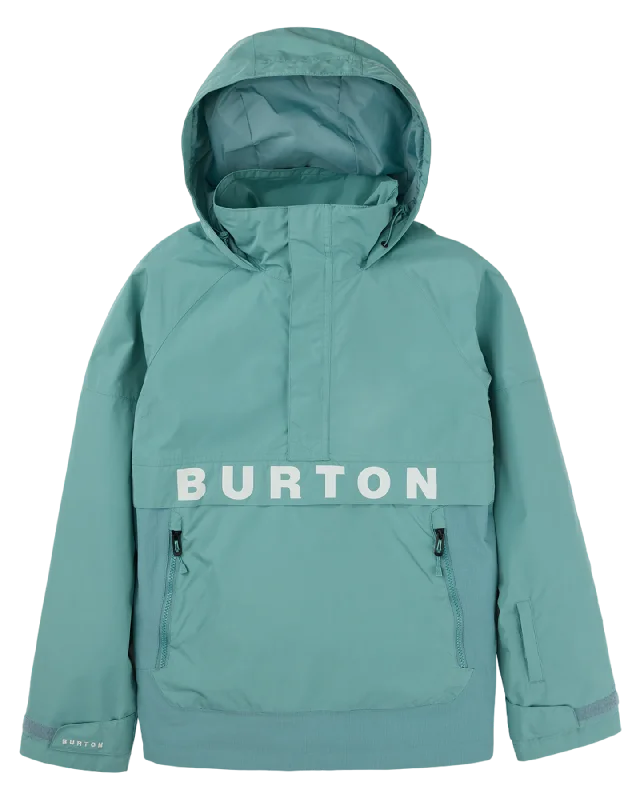 Burton Women's Frostner 2L Anorak Snow Jacket - Rock Lichen/Stout White Mesh Canvas Denim