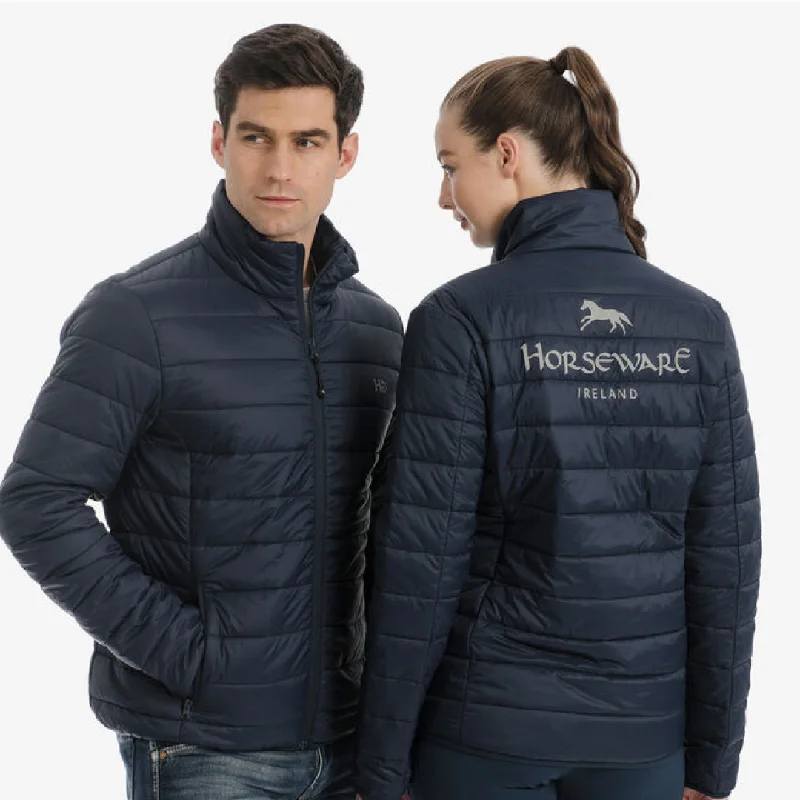 Horseware Ireland Signature Light Weight Padded Jacket Denim Fabric Leather Fabric Suede Fabric