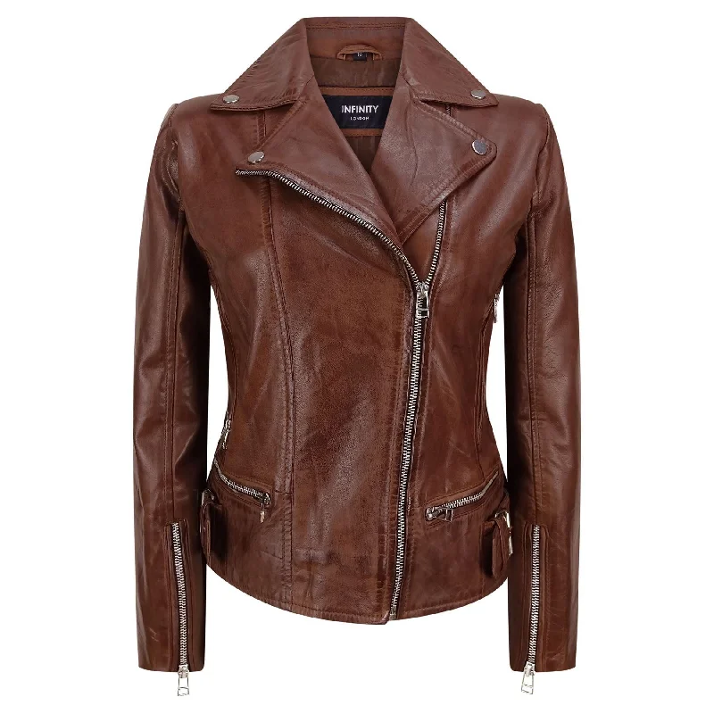 Ladies Women Genuine Real Leather Slim Fit Black Biker Jacket Denim Fabric Leather Fabric Suede Fabric