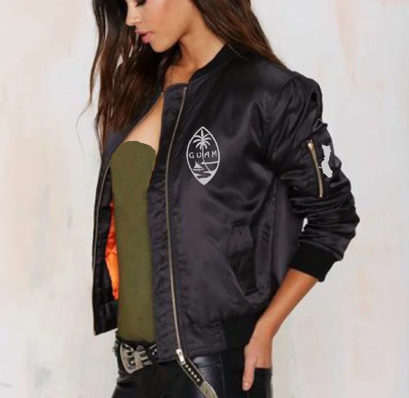 A Guam Bomber Womens Jackets Belted Jacket Elasticated Jacket Padded Jacket