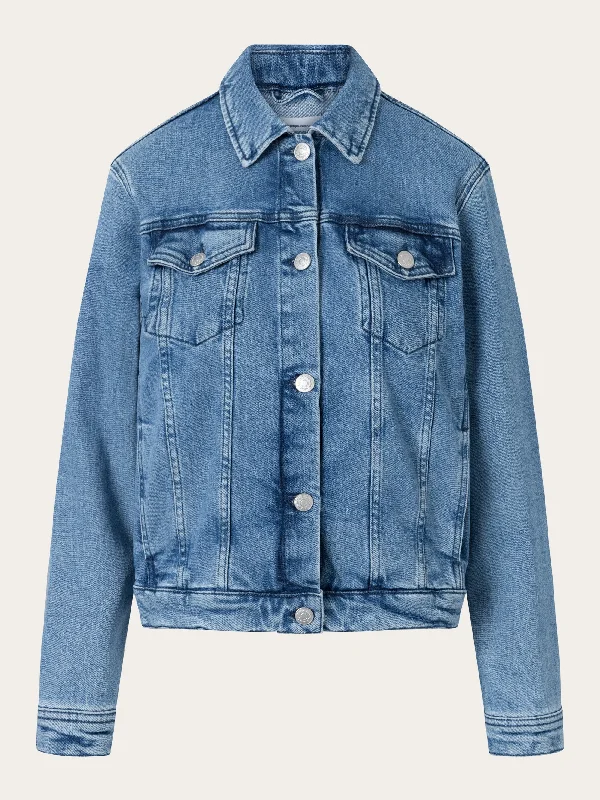 HANA Light Blue denim jacket - Light blue Tailored Jacket Straight Jacket A-Line Jacket