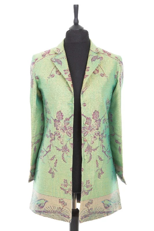 Sicily Jacket in Dragonfly Green Cotton Fabric Linen Fabric Terry Fabric