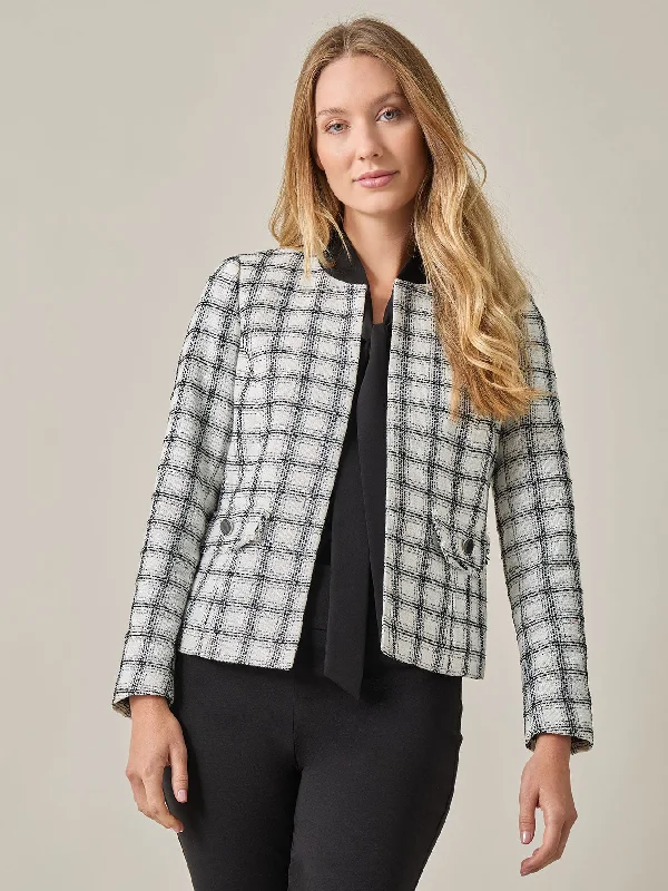 Plus Barbara Jacket, Tweed Jersey Jacket Tulle Jacket Batik Jacket