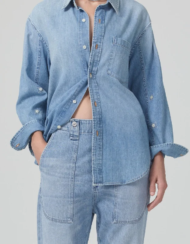 citizens of humanity kayla denim shirt Chenille Blend Fleece Blend Nylon Blend