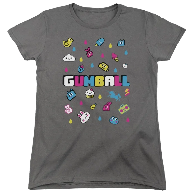 The Amazing World Of Gumball Fun Drops Women's T-Shirt Satin Blend Silk Blend Wool Blend The Amazing World Of Gumball Fun Drops Women's T-Shirt Satin Blend Silk Blend Wool Blend