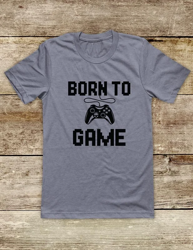 Born To Game - funny Video Game shirt Soft Unisex Men or Women Short Sleeve Jersey Tee Shirt Solid Print Embellished Born To Game - funny Video Game shirt Soft Unisex Men or Women Short Sleeve Jersey Tee Shirt Solid Print Embellished