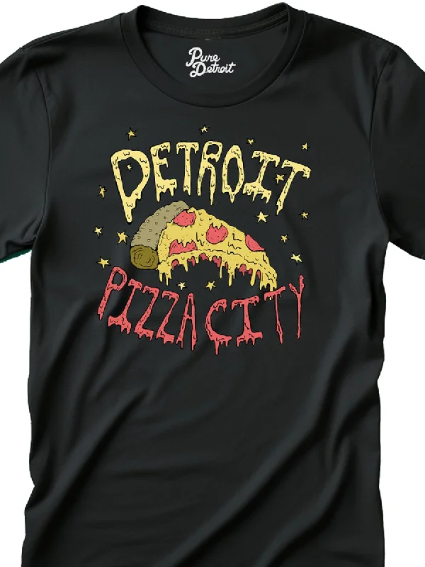 Detroit Pizza City Premium Unisex T-shirt - Round Slice - Black Collared Crew Neck Turtle Neck Detroit Pizza City Premium Unisex T-shirt - Round Slice - Black Collared Crew Neck Turtle Neck