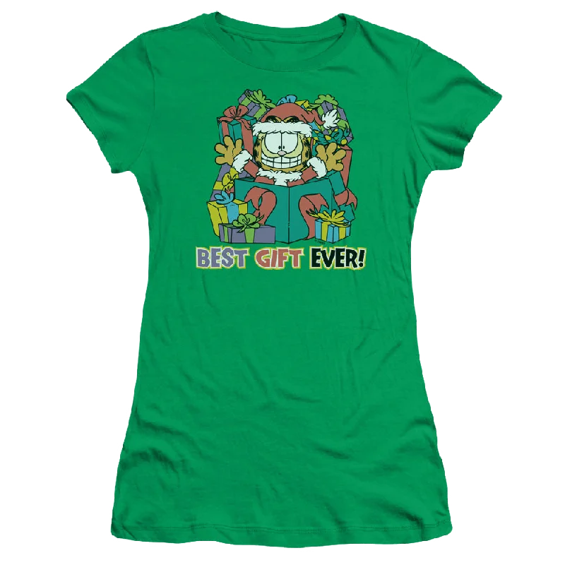 Garfield Best Gift Ever - Juniors T-Shirt Beaded Sequined Faux Fur