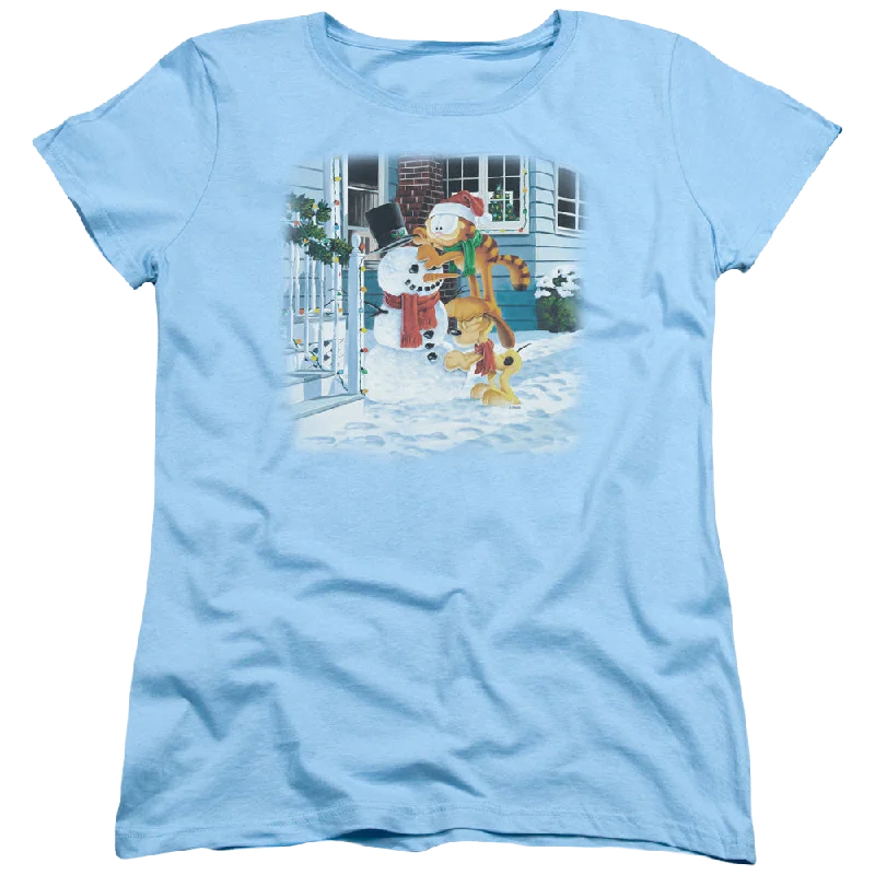 Garfield Snow Fun - Women's T-Shirt Chenille Blend Fleece Blend Nylon Blend