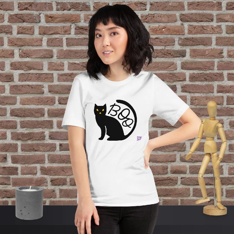 Halloween Boo Black Cat T-Shirt, Spooky Black Cat Shirt, Cute Halloween Shirt, Black Cat Boo Tee, Fun Halloween Graphic Tee Chenille Brocade Lace Halloween Boo Black Cat T-Shirt, Spooky Black Cat Shirt, Cute Halloween Shirt, Black Cat Boo Tee, Fun Halloween Graphic Tee Chenille Brocade Lace
