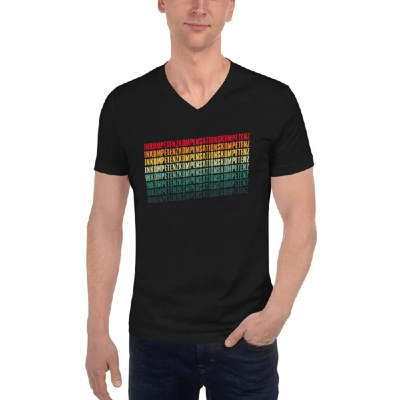 Inkompetenzkompensationskompetenz - Unisex V-Neck T-Shirt Lace Blend Ribbed Blend Corduroy Blend Inkompetenzkompensationskompetenz - Unisex V-Neck T-Shirt Lace Blend Ribbed Blend Corduroy Blend
