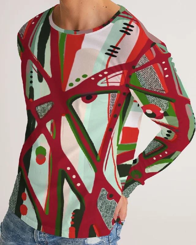 RED BLACK & GREEN - YOU KNOW WHAT IT MEAN Men's/Unisex Long Sleeve Tee Cotton Fabric Linen Fabric Terry Fabric RED BLACK & GREEN - YOU KNOW WHAT IT MEAN Men's/Unisex Long Sleeve Tee Cotton Fabric Linen Fabric Terry Fabric