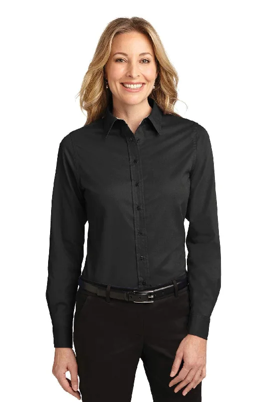 Port Authority Ladies Long Sleeve Easy Care Shirt. L608 Mesh Blend Leather Blend Suede Blend Port Authority Ladies Long Sleeve Easy Care Shirt. L608 Mesh Blend Leather Blend Suede Blend
