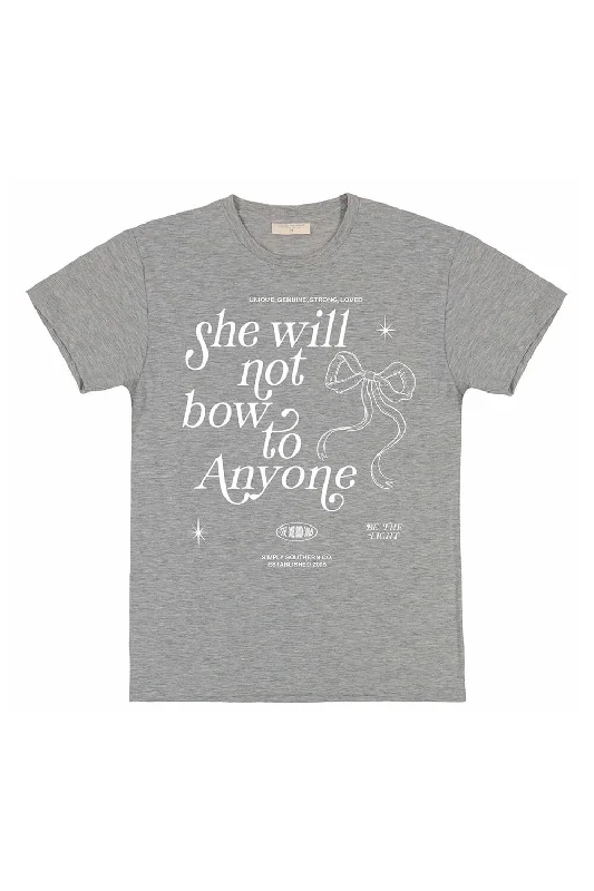 Simply Southern Plus Size Bow T-Shirt for Women in Storm Heather | EXT-SS-BOW-STORMHTHR Embroidered Appliqued Beaded Simply Southern Plus Size Bow T-Shirt for Women in Storm Heather | EXT-SS-BOW-STORMHTHR Embroidered Appliqued Beaded