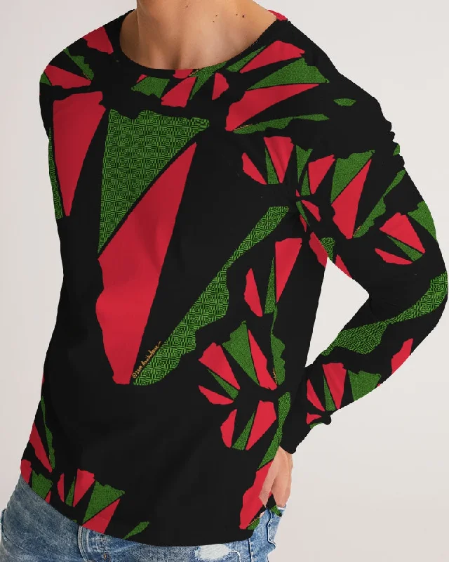 The REAL RBG: RED, BLACK, and GREEN Men's/Unisex Long Sleeve Tee Chenille Brocade Lace The REAL RBG: RED, BLACK, and GREEN Men's/Unisex Long Sleeve Tee Chenille Brocade Lace