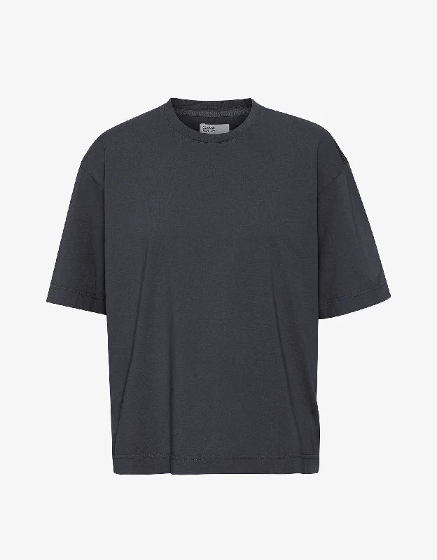 Oversized Organic T-Shirt - Lava Grey Cotton Fabric Linen Fabric Terry Fabric