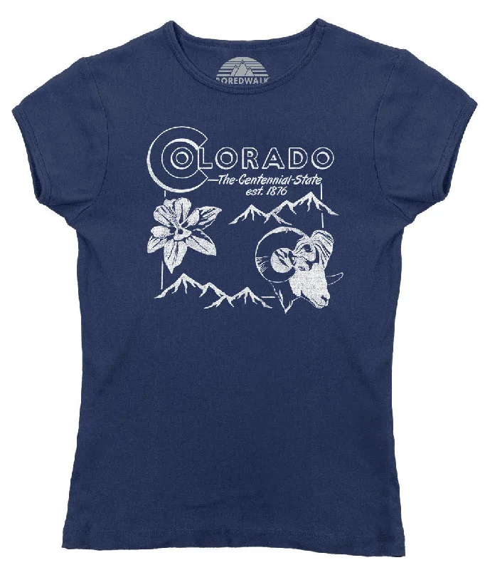 Women's Vintage Colorado State T-Shirt Chenille Fabric Brocade Fabric Lace Fabric