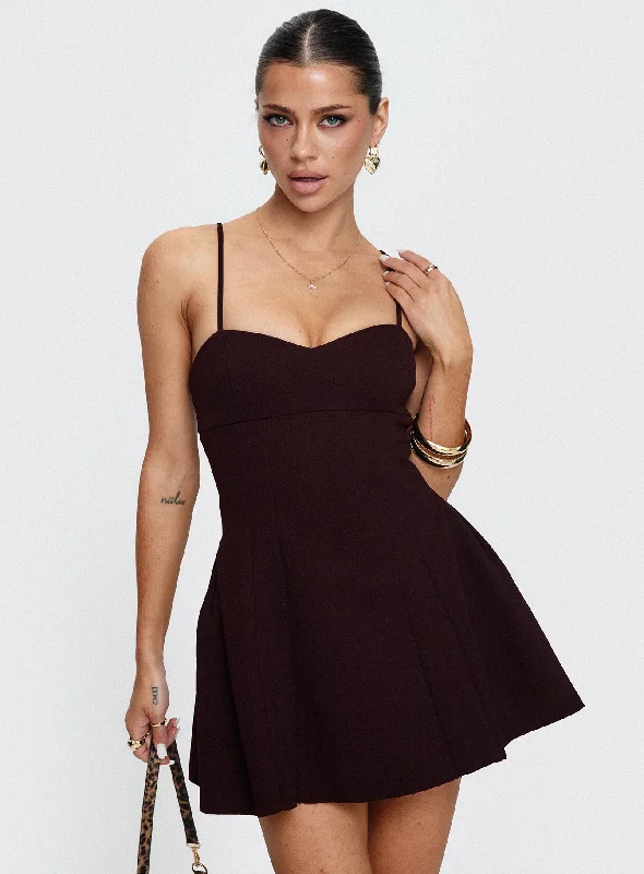 Abdul Mini Dress Wine Trendy Cut-Out Mini Dress