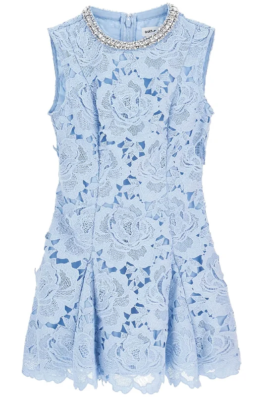 floral lace mini dress RS25 911S BL BLUE Fashionable Mini Dress with Pockets