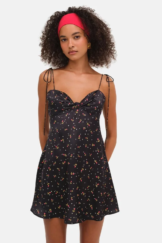 Adira Mini Dress Black Classic Floral Print Mini Dress