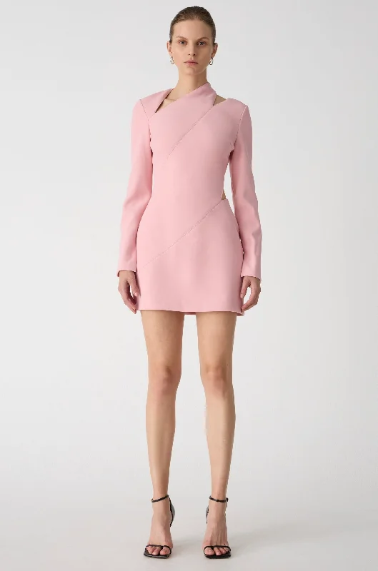 Misha Renata Mini Dress - Fondant Pink Elegant Lace Mini Dress