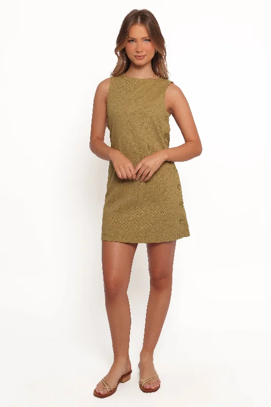 Penelope Mini Dress - Green Stylish Ruffle Mini Dress