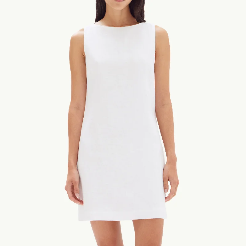 Nadine Linen Mini Dress - White Trendy Lace Mini Dress