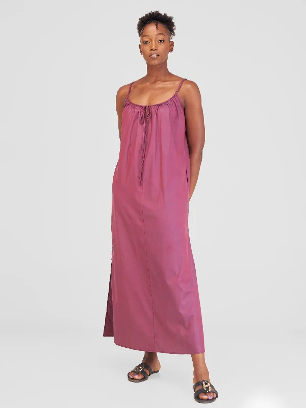 Safari Haya Strappy Tie Back Maxi Dress - Dark Maroon Koi Print Comfortable Maxi Dress with Sleeves Safari Haya Strappy Tie Back Maxi Dress - Dark Maroon Koi Print Comfortable Maxi Dress with Sleeves