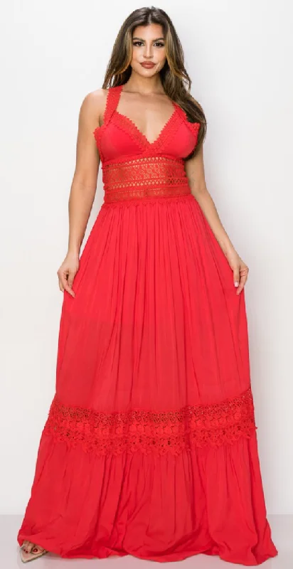 Crochet Detail Maxi Dress Miss Avenue 1973 (FINAL SALE) Cozy Cold-Shoulder Maxi Dress Crochet Detail Maxi Dress Miss Avenue 1973 (FINAL SALE) Cozy Cold-Shoulder Maxi Dress
