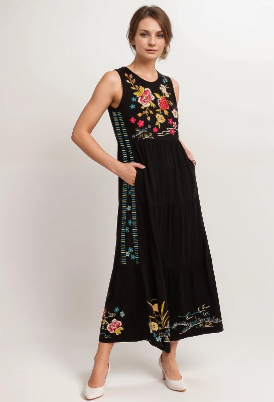 Johnny Was JWLA Celina Tiered Maxi Dress Boho Chic J32124 * Trendy Short Sleeve Maxi Dress Johnny Was JWLA Celina Tiered Maxi Dress Boho Chic J32124 * Trendy Short Sleeve Maxi Dress