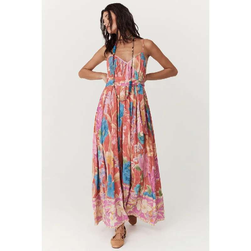Painters Garden Strappy Maxi Dress Comfortable Bohemian Maxi Dress