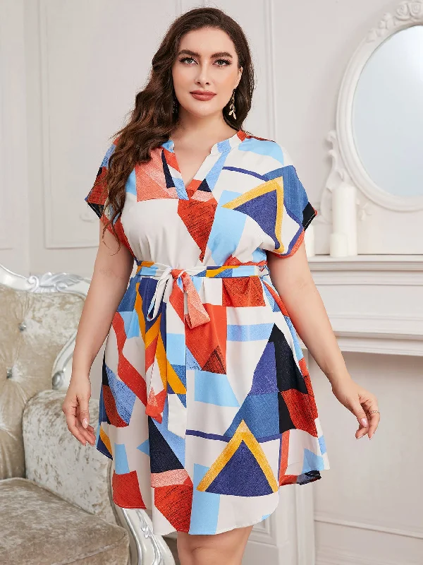 Plus Size Swing Office Dress With Irregular Asymmetric Geometric Abstract Pattern Maxi Dress Printed Abstract Floral Cozy Maxi Dress with Slit Plus Size Swing Office Dress With Irregular Asymmetric Geometric Abstract Pattern Maxi Dress Printed Abstract Floral Cozy Maxi Dress with Slit