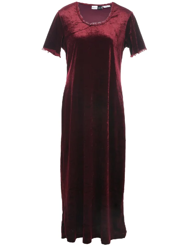 Velvet Maxi Dress - M Elegant Floral Maxi Dress