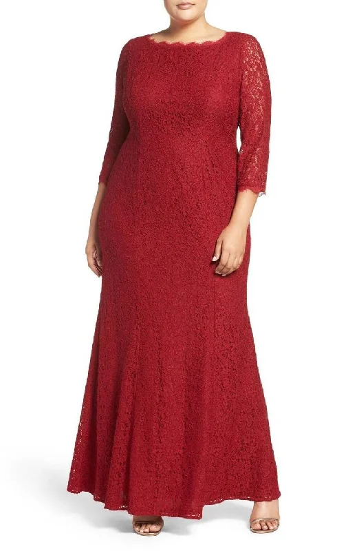Adrianna Papell - English Lace Scalloped Evening Dress 91879131SC