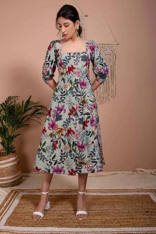 Leah Green Organic Bamboo A-line Dress