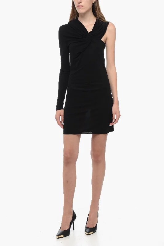 Saint Laurent Asymmetric Dress with Knot Detail 42 Italian size