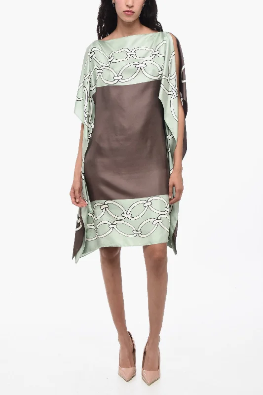 Valentino Silk Tunic Dress with Chain Motif 40 Italian size
